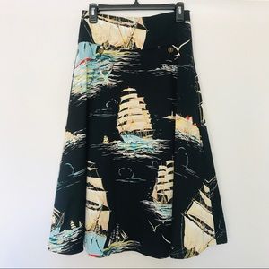 Anthropologie Liefnotes Sail Away midi skirt